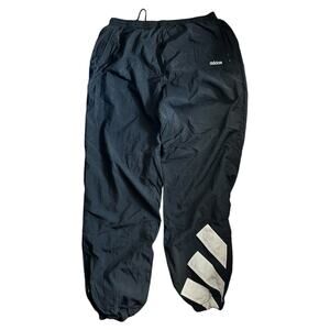Adidas | Vintage Retro Nylon Track Pants Black White Size XL